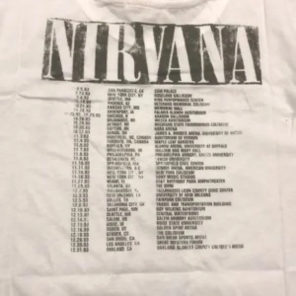 SOLD OUT White Nirvana Utero Vintage Concert Band Graphic Tee - Picture 8 of 8